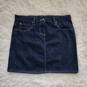 Vintage J.Crew Dark Wash Denim Jean Mini Skirt USA 100% Cotton Classic Womens 29